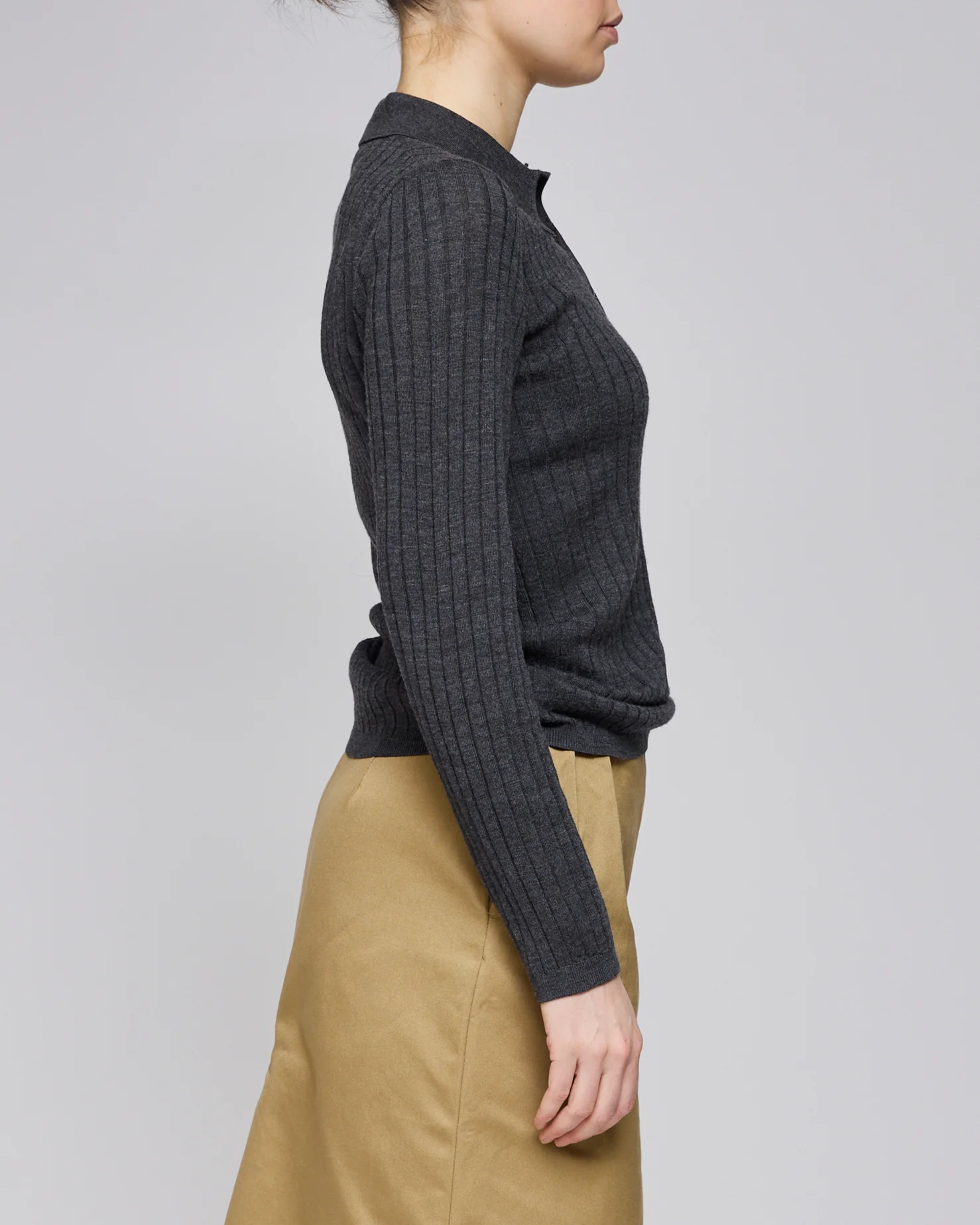 A.P.C. Anthracite A Petites Cótes Polo - Image 3