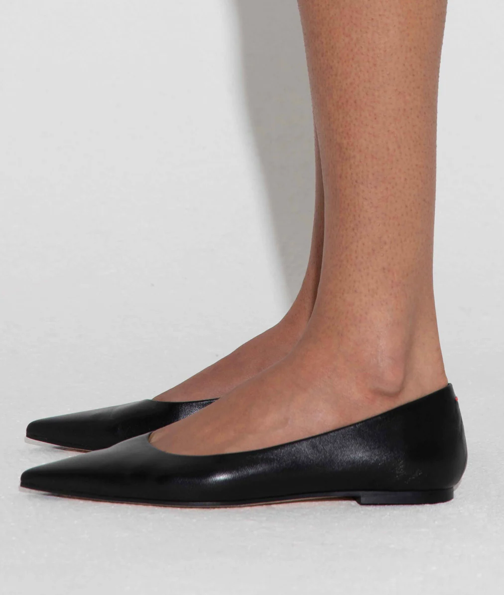 Aeyde Black Nappa Leather Cassy Flats - Image 5
