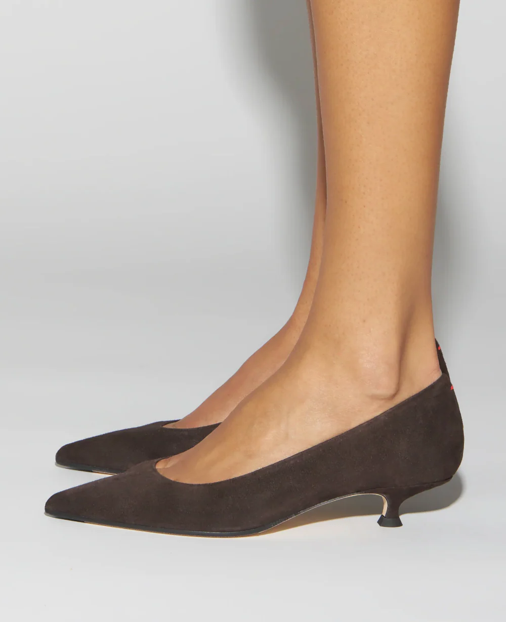 Aeyde Moka Cari Kid Suede Leather Pumps - Image 6
