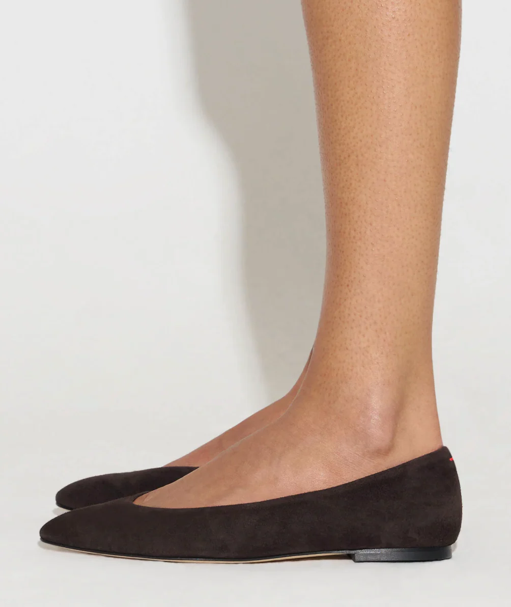 Aeyde Moka Ellie Kid Suede Leather Flats - Image 4