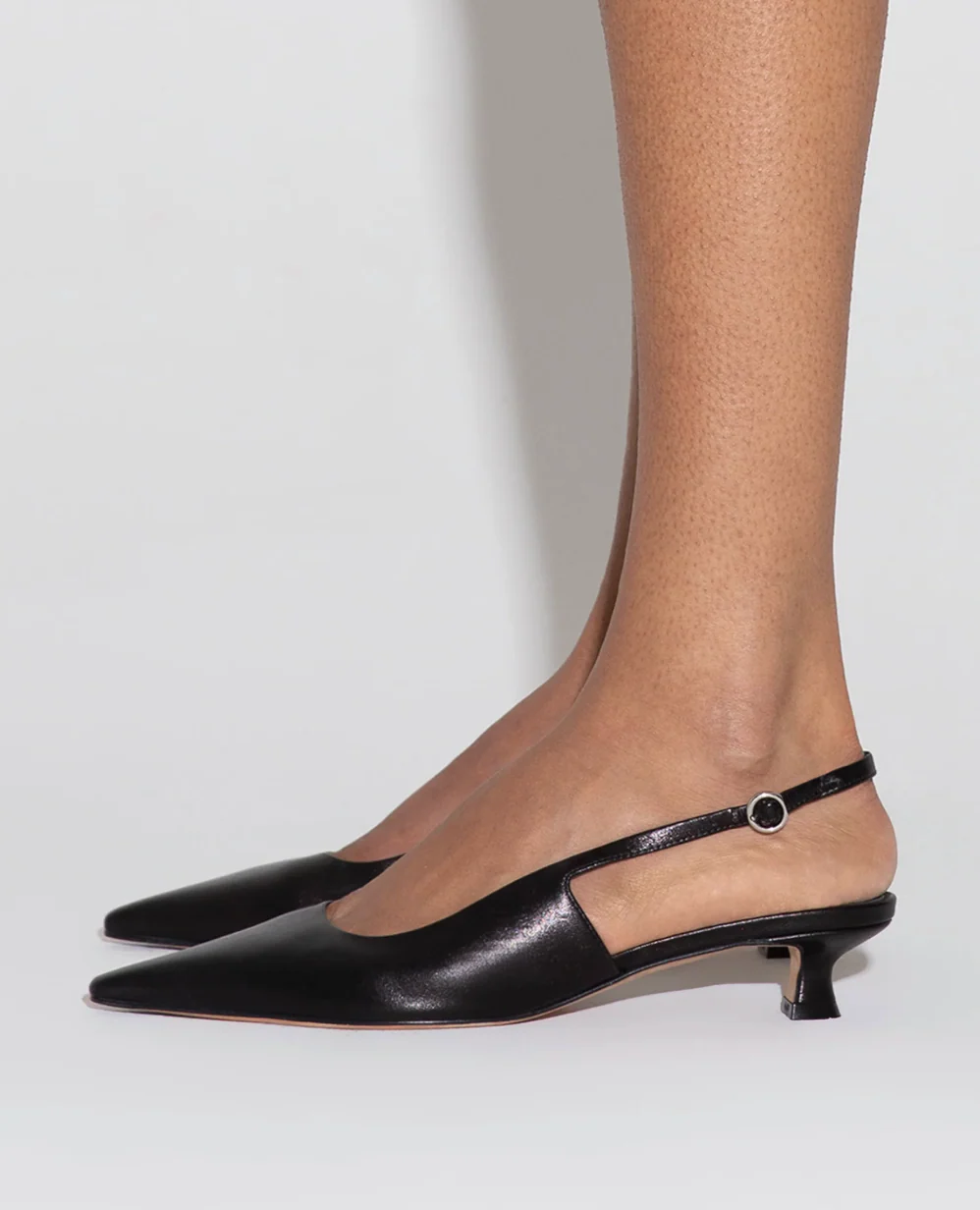 Aeyde Nappa Black Catrina Kitten Heels - Image 6