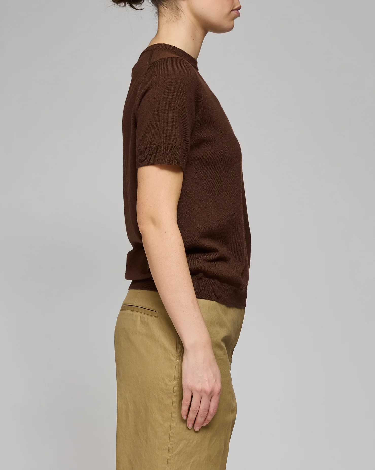 Af Agger Brown Merino Knit T-shirt - Image 3