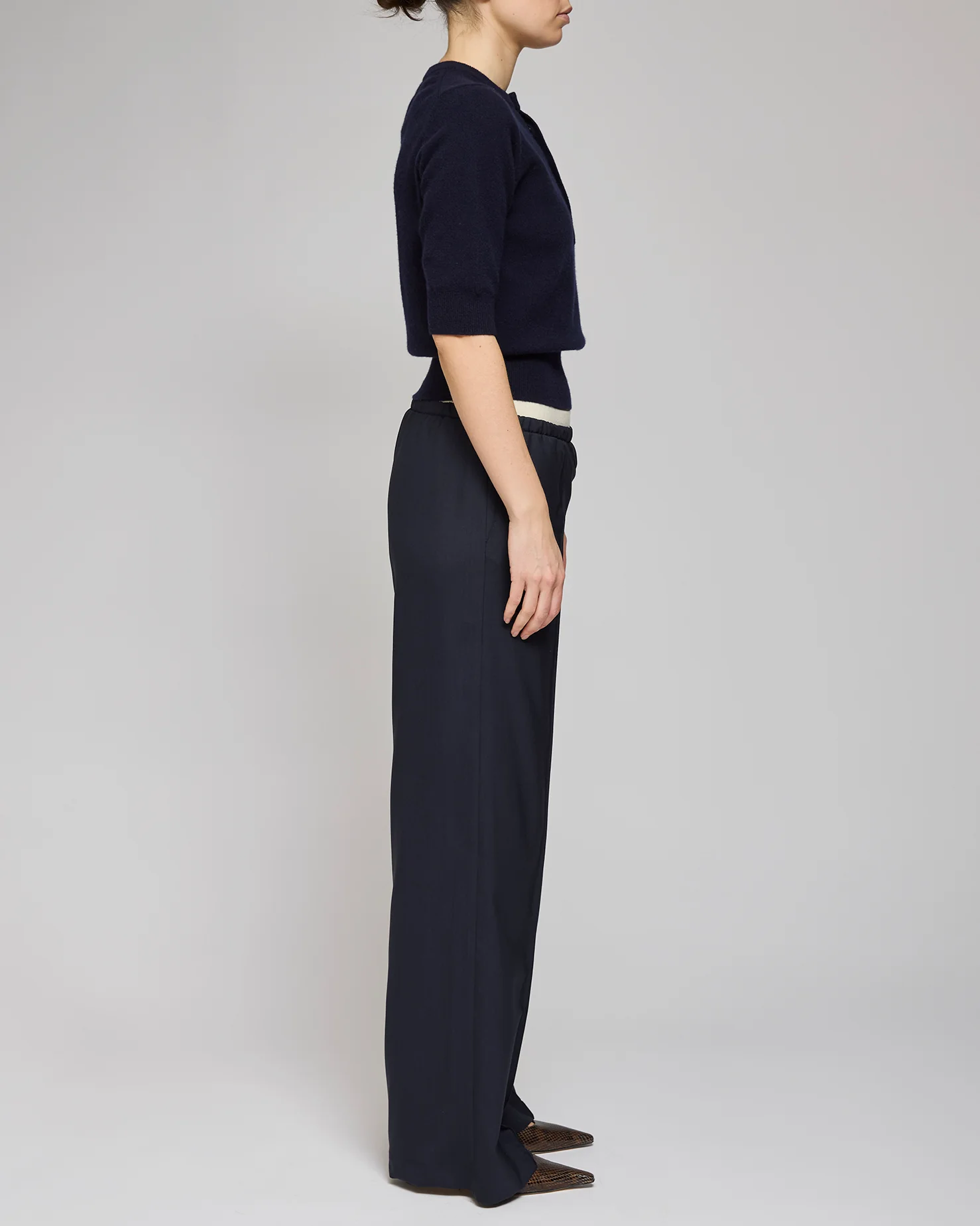 Af Agger Navy Tropical Wool Tracksuit Pant - Image 3