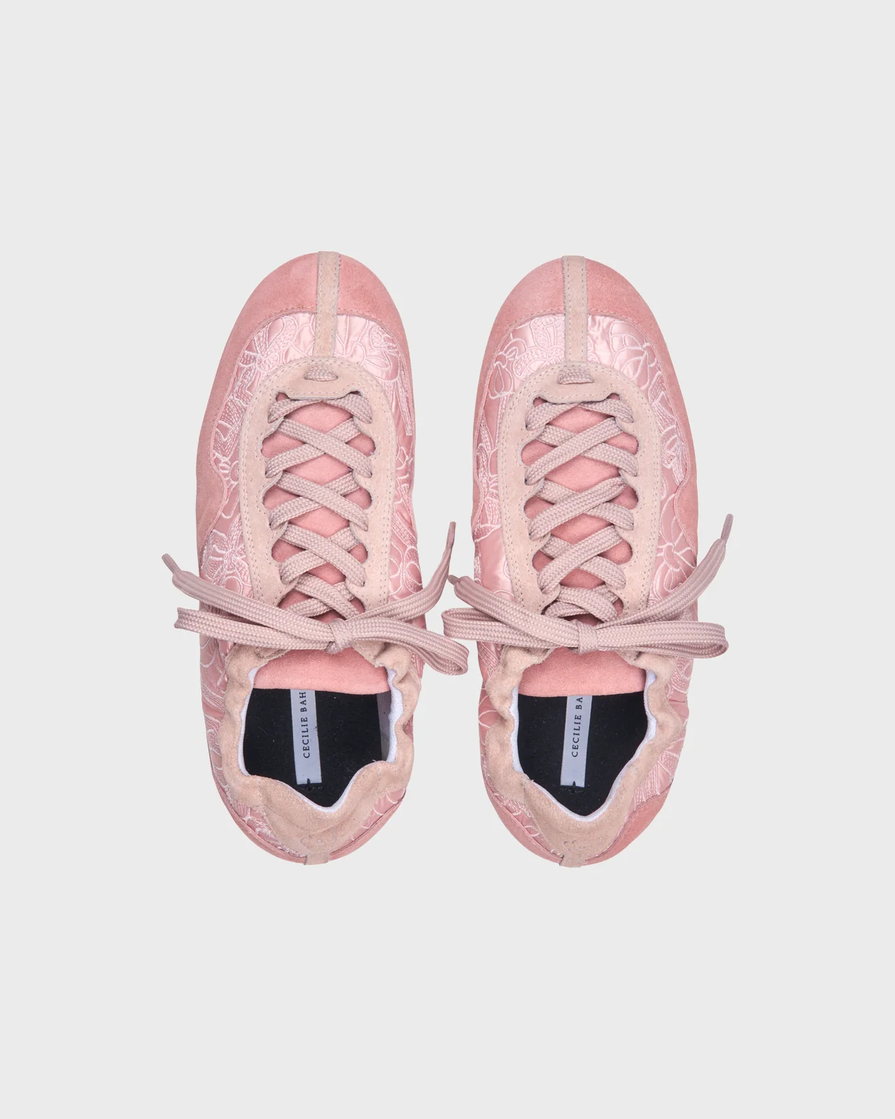 Cecilie Bahnsen Blush Pink Blaise Soft Suede Sneakers - Image 3