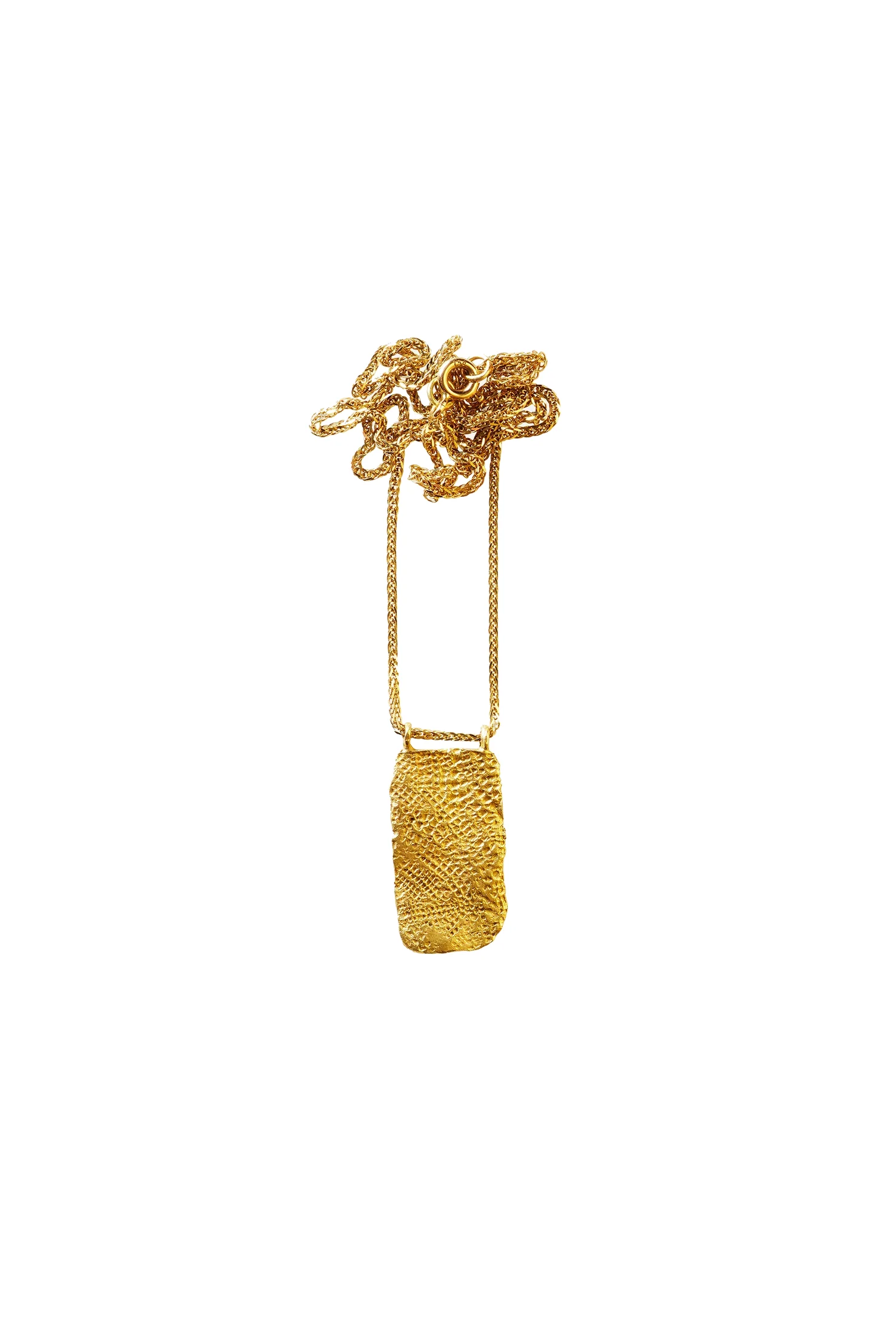 Elhanati Roxy Mezuzah Big Nude Gold Tag Necklace