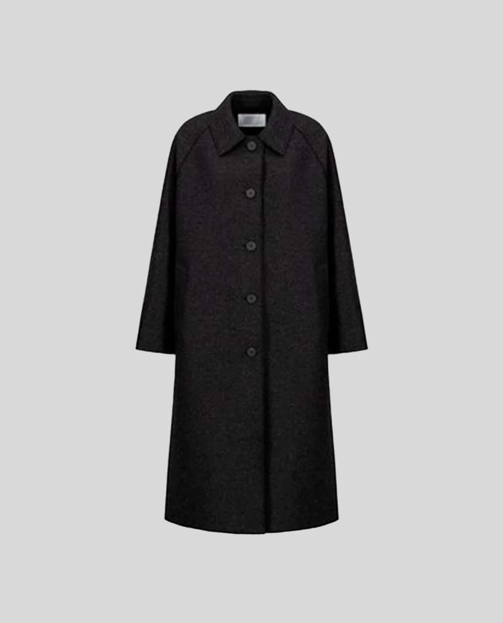 Harris Wharf London Anthracite Balmacaan Pressed Wool - Image 4