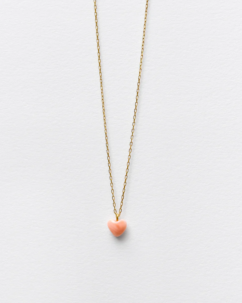 Jo Riis-Hansen Pink Midi Heart Necklace