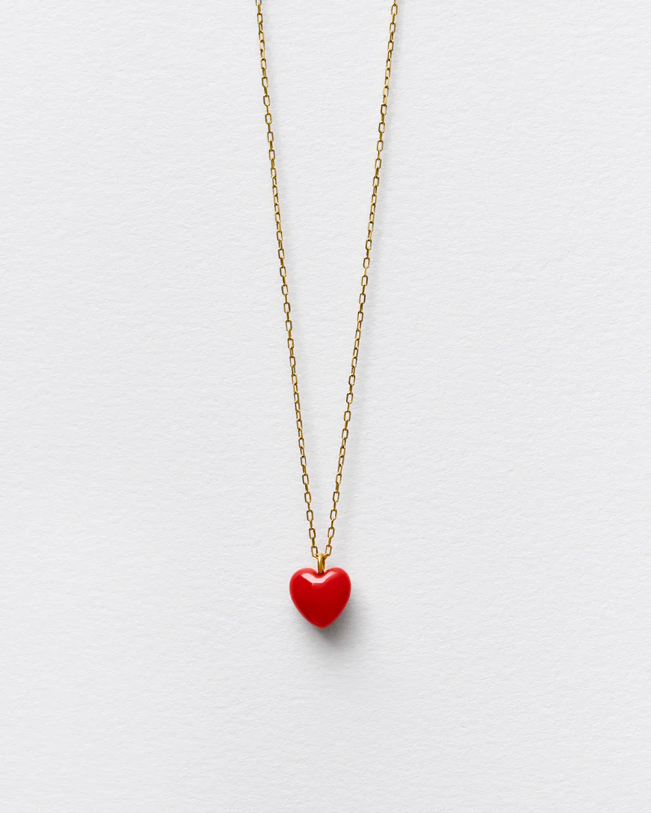 Jo Riis-Hansen Red Big Heart Necklace