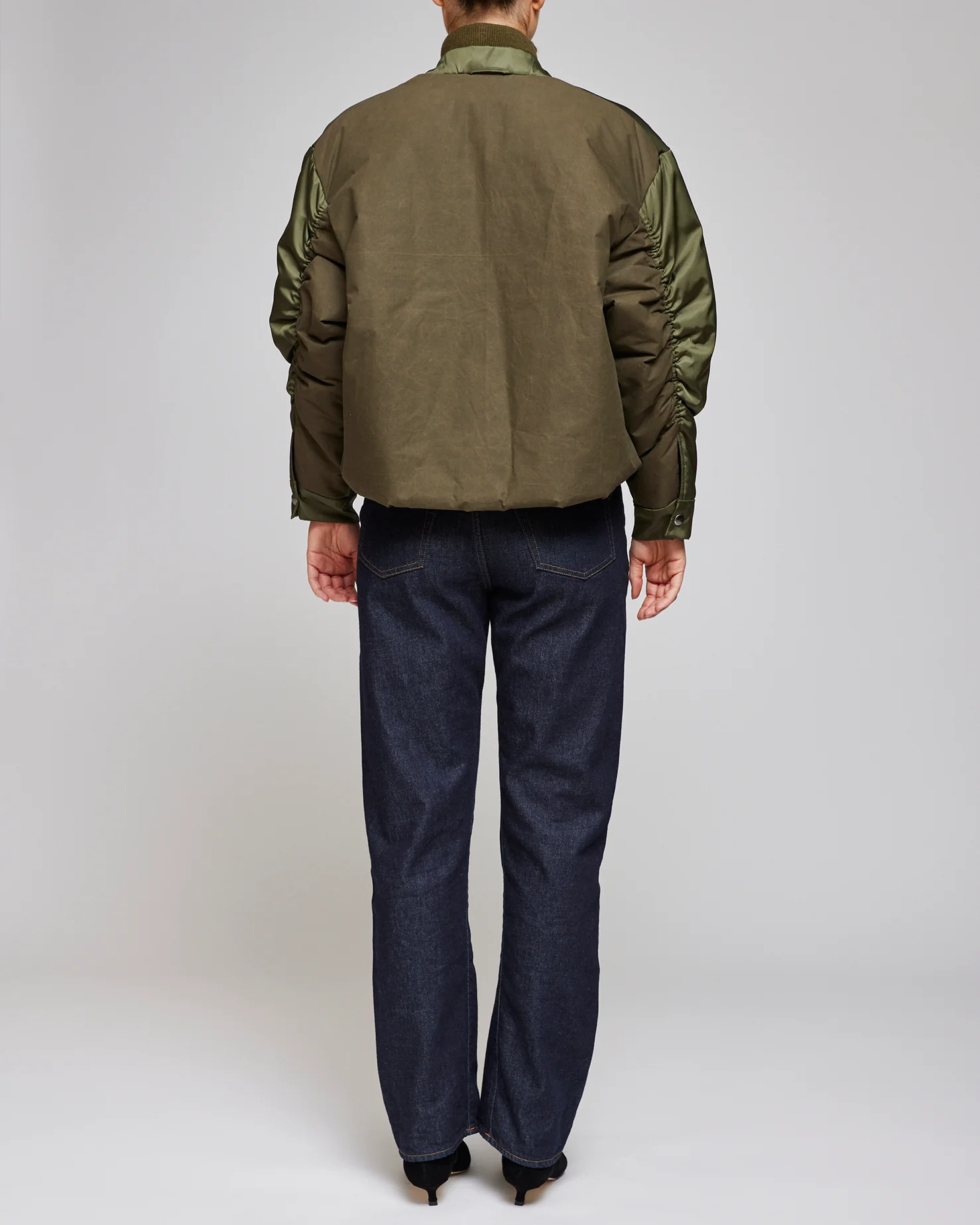 Kassl Editions Khaki Bomber Short Nylon Wax - Image 3
