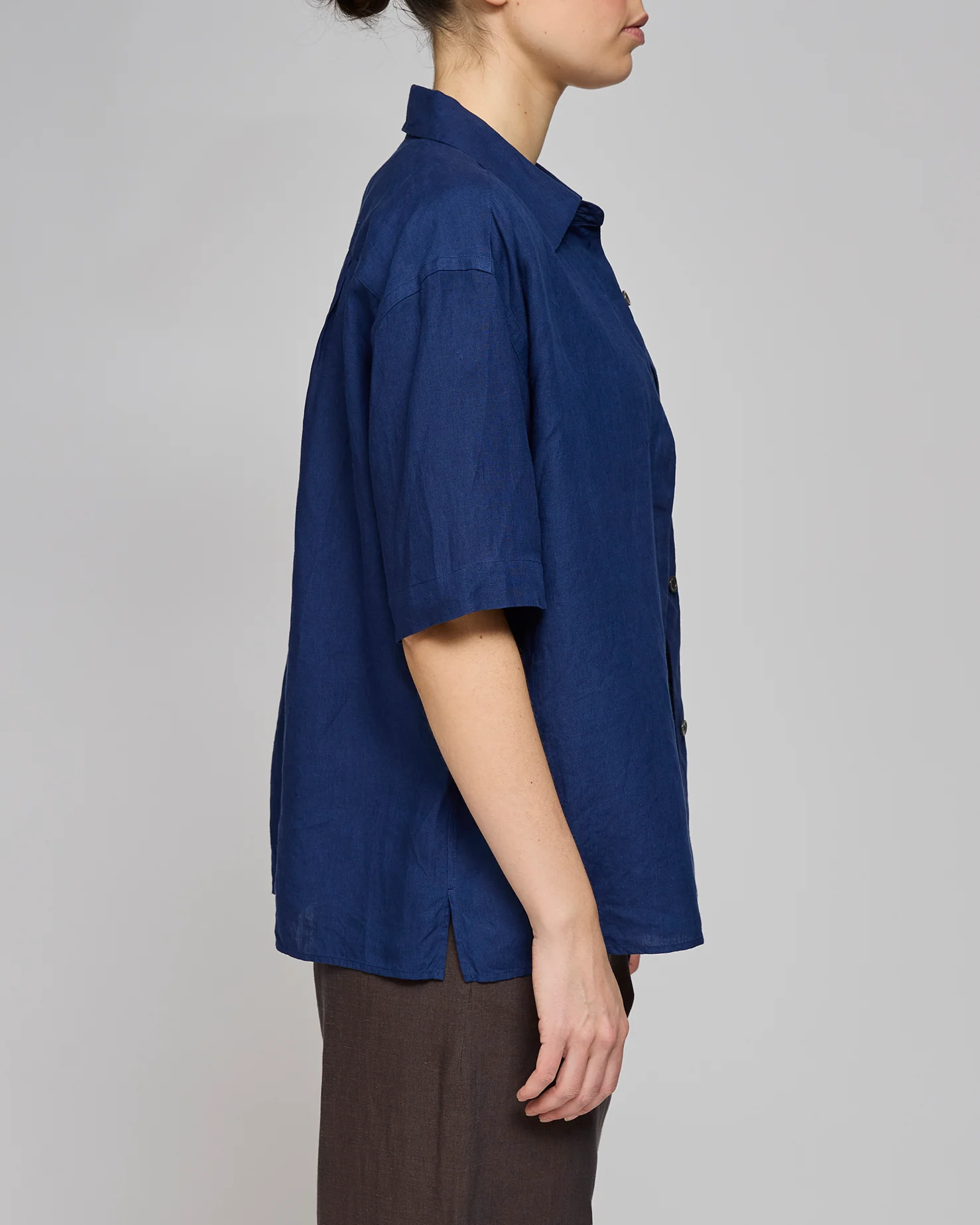 Margaret Howell Deep Blue Fly Placket Shirt - Image 3