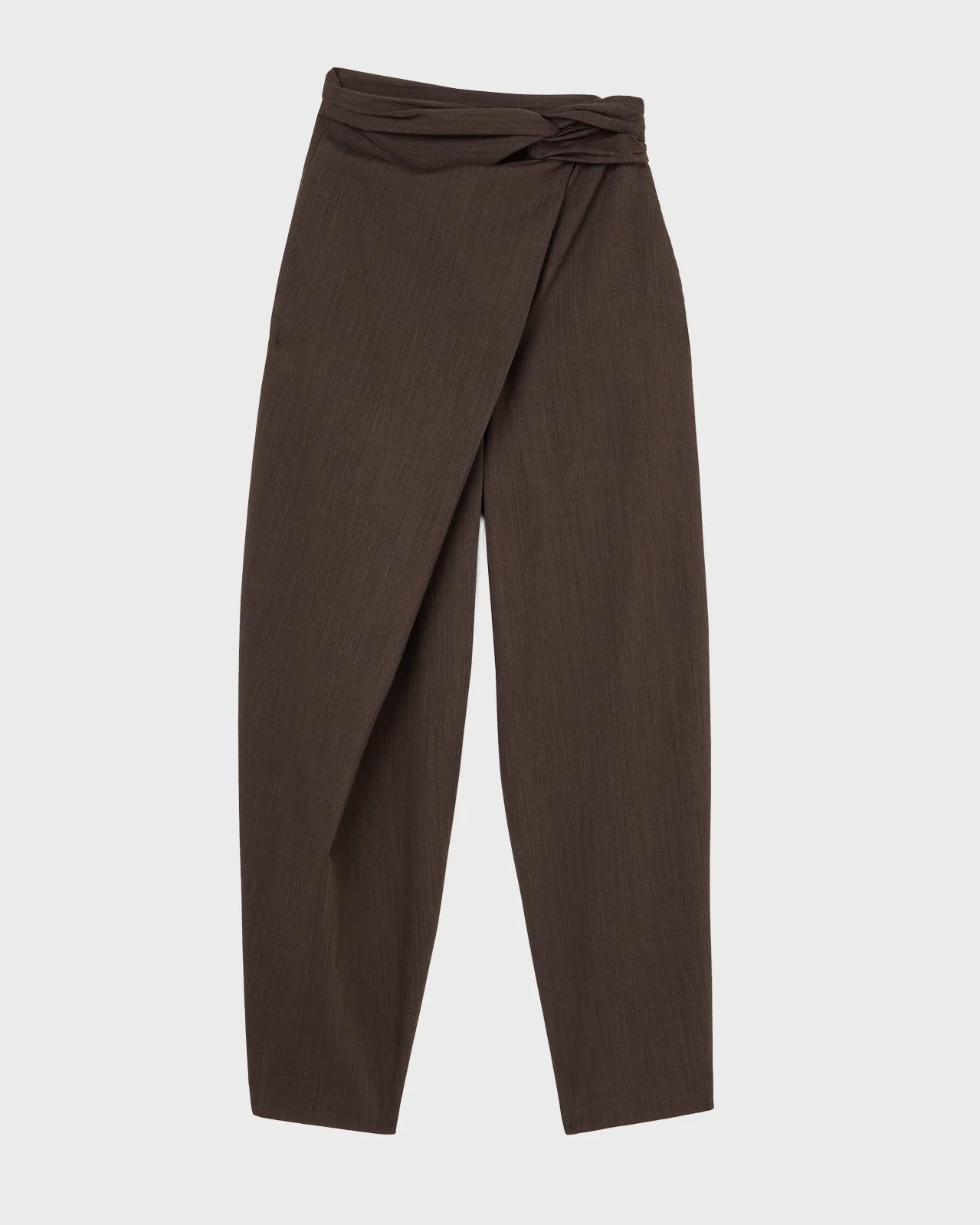 RÓHE Dark Brown Sarong Knot Trousers