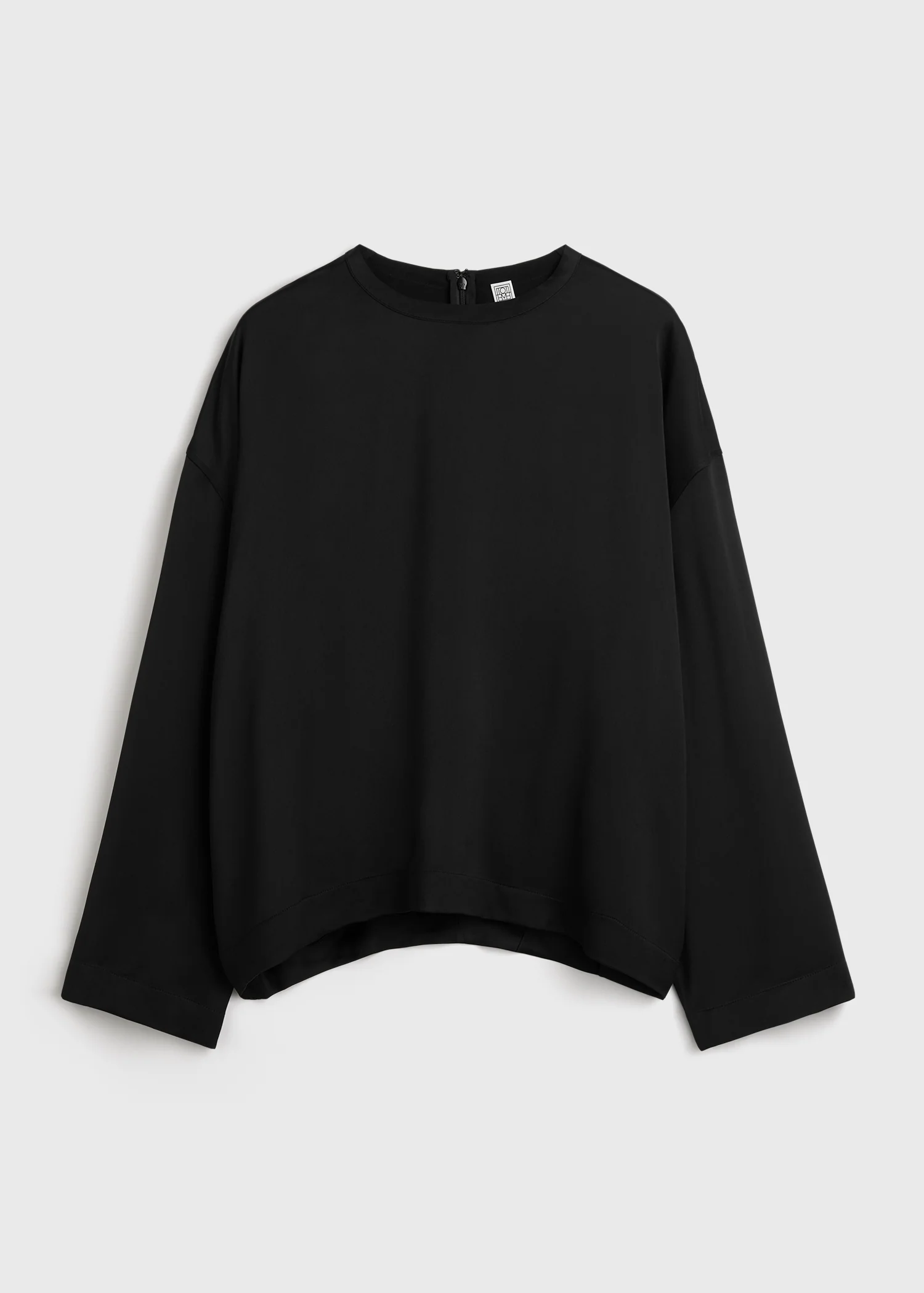 Toteme Black Boxy Satin Top - Image 4