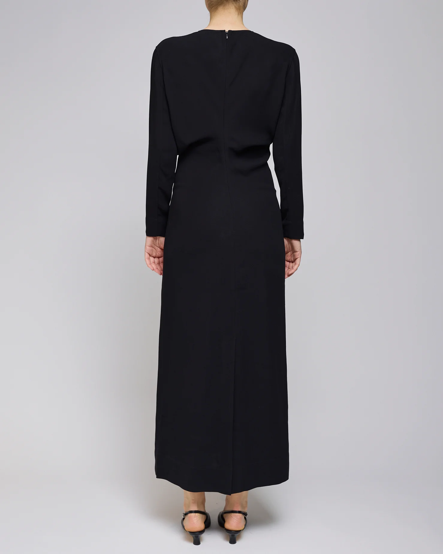 Toteme Black Long-Sleeve Slouch Waist Dress - Image 3