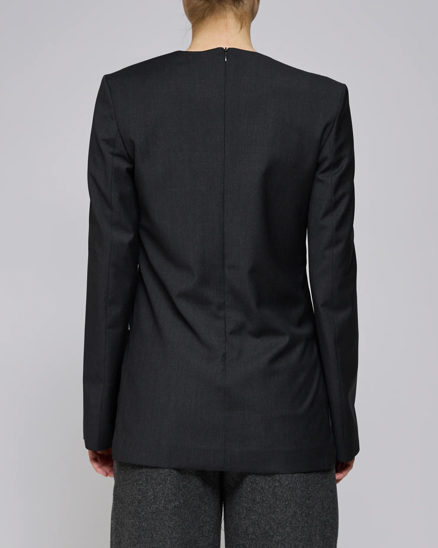 Toteme Charcoal Melange Tailored Dinner Blouse - Image 3