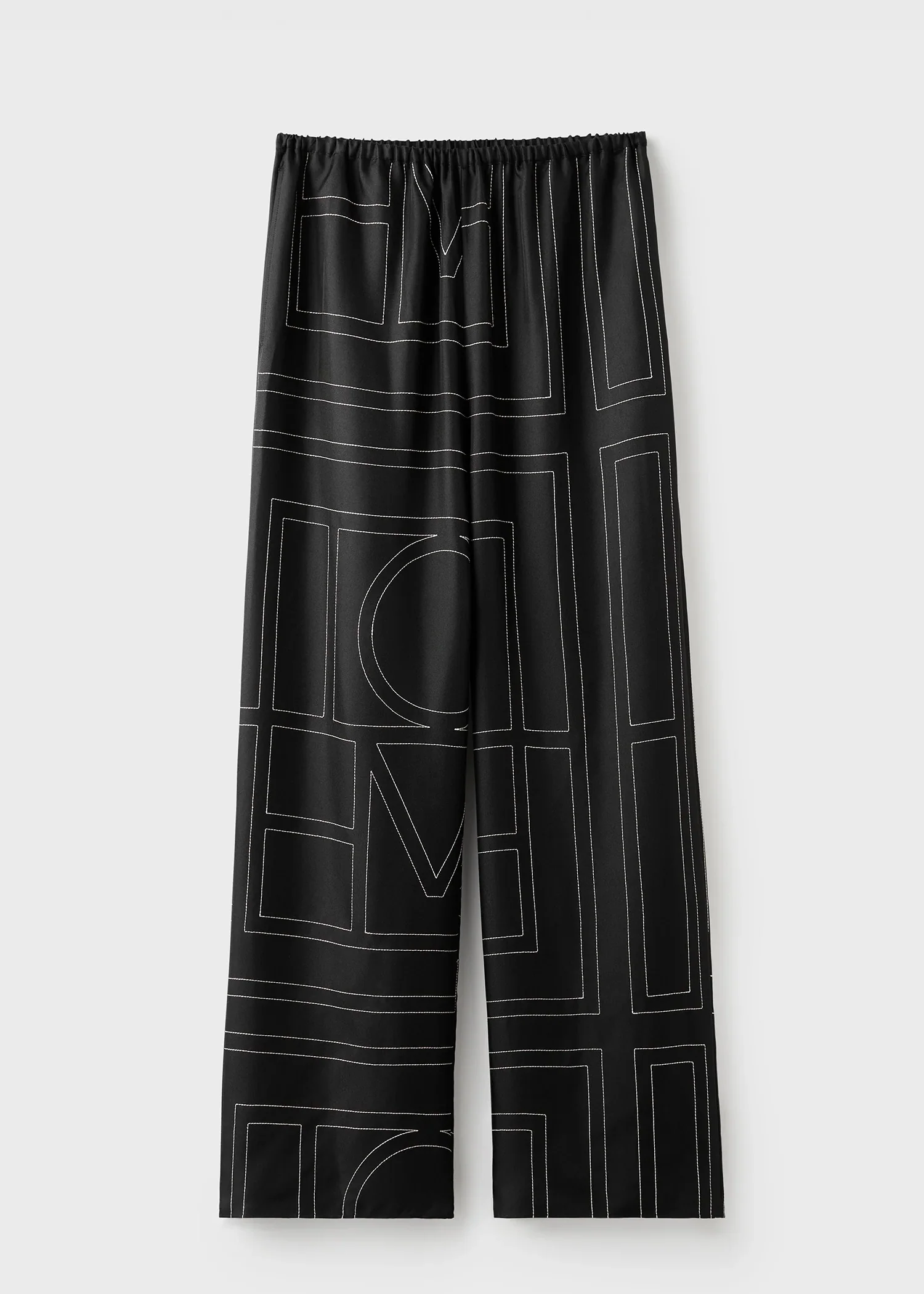 Toteme Black Monogram Silk PJ Pants - Image 4
