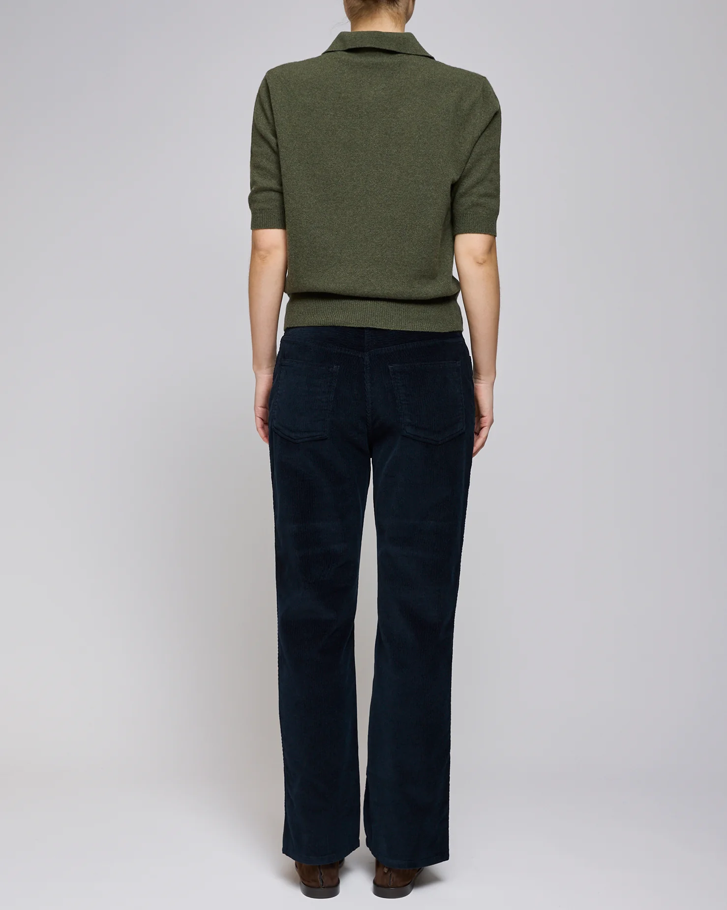 Toteme Navy Straight Cord Trousers - Image 3