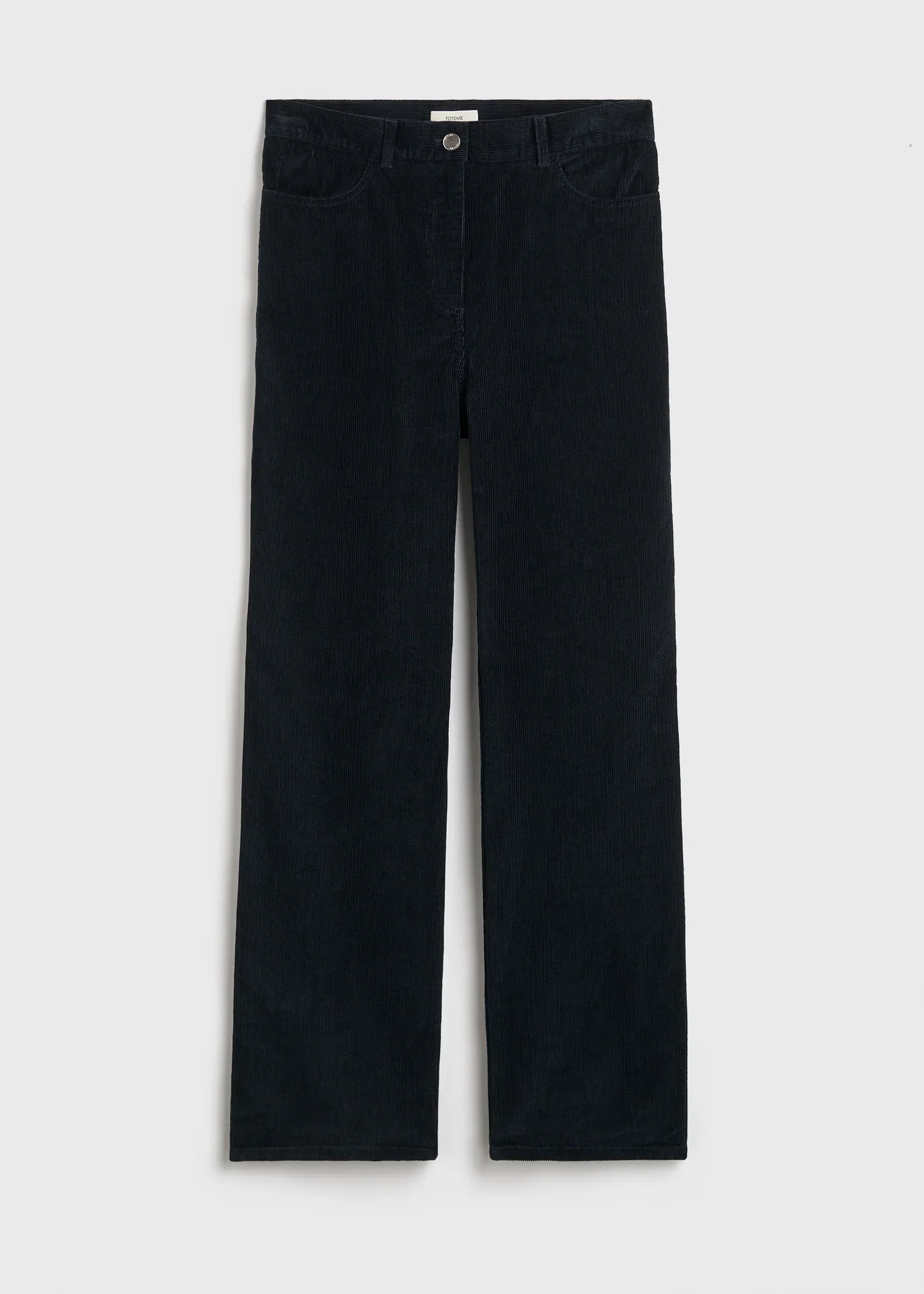 Toteme Navy Straight Cord Trousers - Image 4