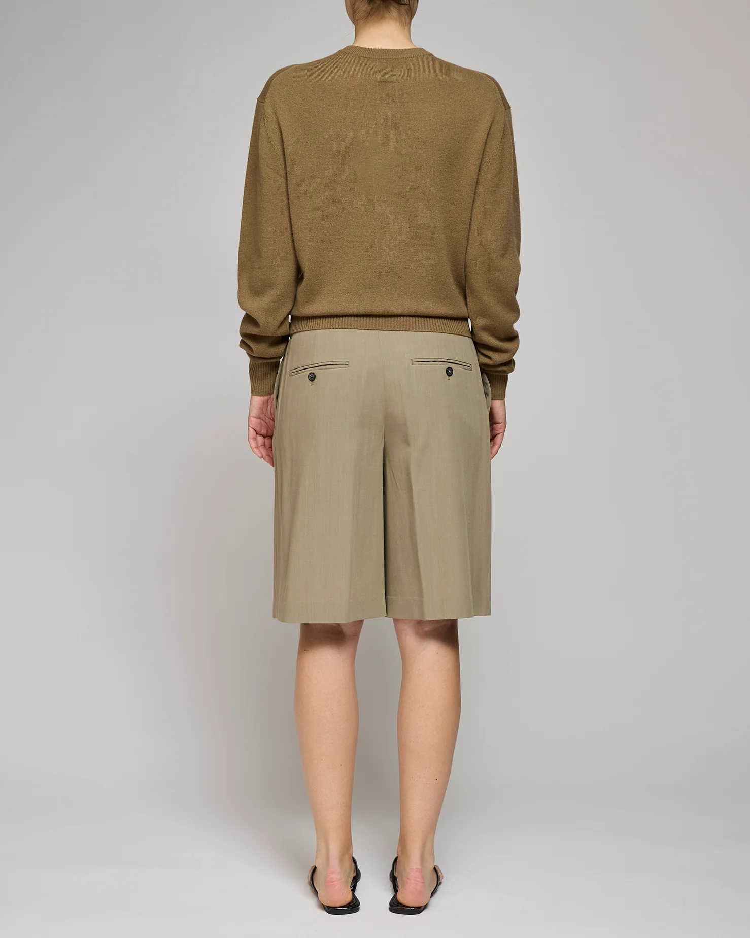 Toteme Taupe Wide Fluid Shorts - Image 3
